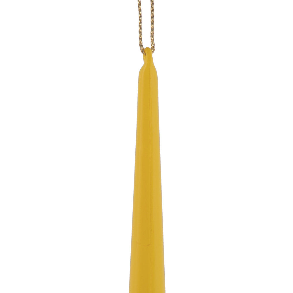 Vickerman 12" Yellow Shiny Cupola Finial. This long finial ornament adds depth and texture to any holiday decorating project. Made with shatterproof plastic. Includes 3 pieces per bag.