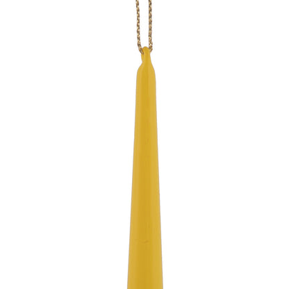 Vickerman 12" Yellow Shiny Cupola Finial. This long finial ornament adds depth and texture to any holiday decorating project. Made with shatterproof plastic. Includes 3 pieces per bag.