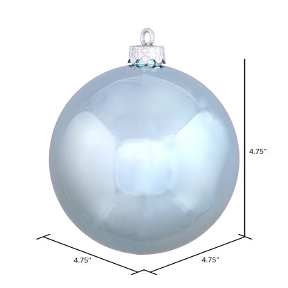 Vickerman 4.75" Baby Blue Shiny Ball Ornament 4 per Bag