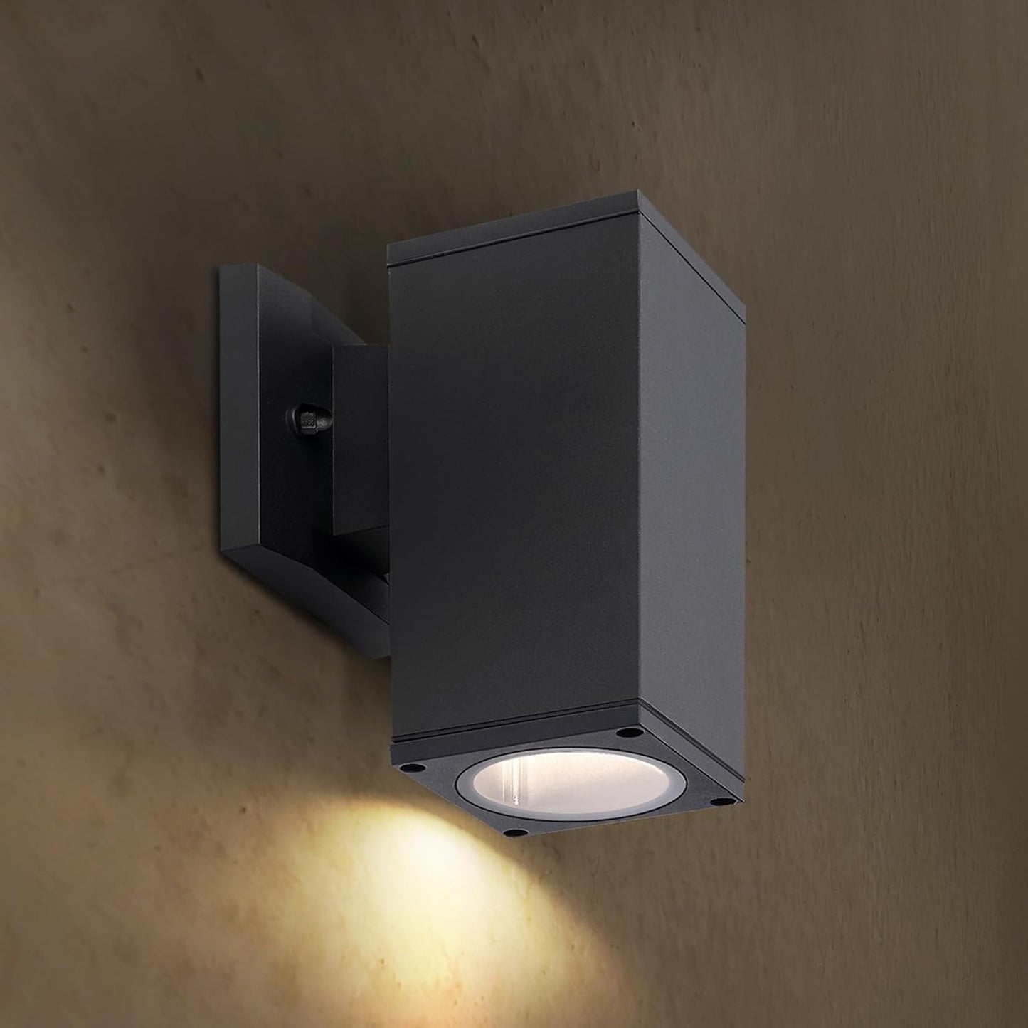 ASD Lighting LED Outdoor Wall Cylinder Square Up or Down 9W 120V 3000/4000/5000K with Photocell Black ETL