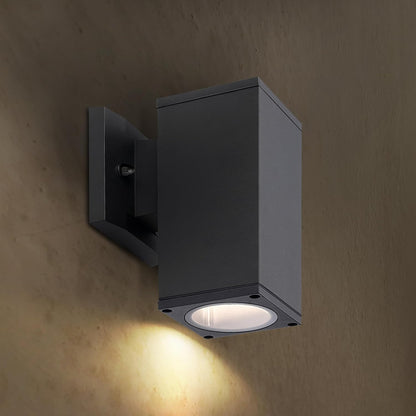 ASD Lighting LED Outdoor Wall Cylinder Square Up or Down 9W 120V 3000/4000/5000K with Photocell Black ETL
