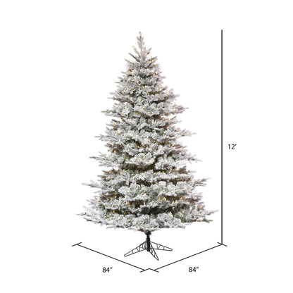 Vickerman 12' x 84"  Flocked Kiana Artificial Christmas Tree Dura-Lit® LED Warm White Mini Lights
