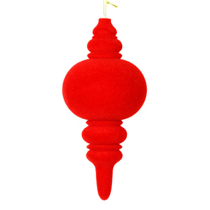 Vickerman 10" Red Flocked Finial Ornament Pack of 3