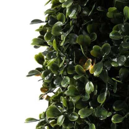 Vickerman 4' Potted Artificial Boxwood Cone with Warm White LED Lghts.