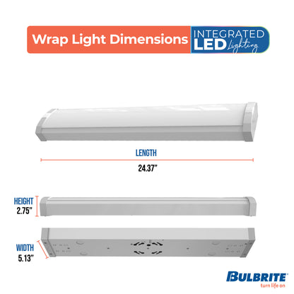 Bulbrite 773500 2 ft. 3000K LED Dimmable Wraparound Light (120-277v), 2200 Lumens, White