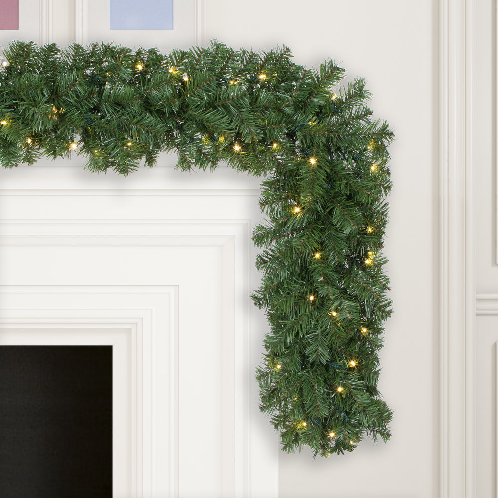 Vickerman 9' Grand Teton Artificial Christmas Garland Warm White LED Mini Lights