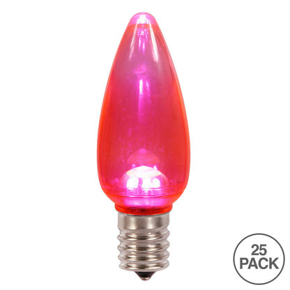 Vickerman C9 Twinkle Transparent Plastic LED Pink Dimmable Bulb E17 Nickel Base 25 per bag