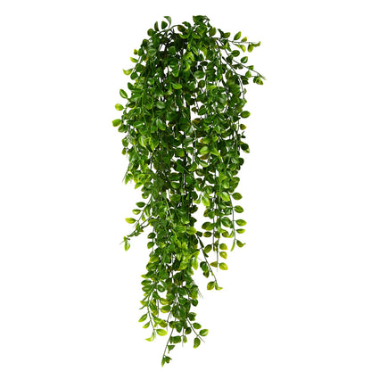 Vickerman 31" Artificial Green Mini Leaf Hanging Bush 2/pk