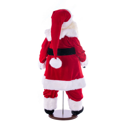 Vickerman 36" Red Traditional Velvet Dark Complexion Santa Doll with Stand. This Santa has glasses stand is removeable.