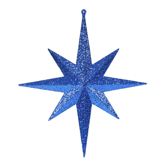 Vickerman 12" Blue Iridescent Glitter Bethlehem Star Christmas Ornament 2 per Box