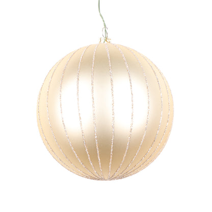 Vickerman 5" Champagne Matte Glitter Ball Christmas Ornament 4 pieces per bag