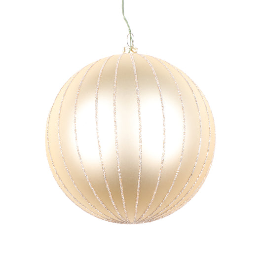 Vickerman 5" Champagne Matte Glitter Ball Christmas Ornament 4 pieces per bag