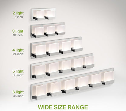 ASD Lighting LED Vanity 5-light 28W 120V CCT Selectable 3000/4000/5000K Dimmable Chrome ETL