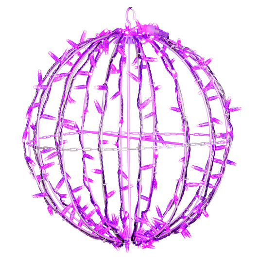 Vickerman 180Lt x 20" Fold Flat Pink LED Twinkle Jumbo Hanging Sphere.