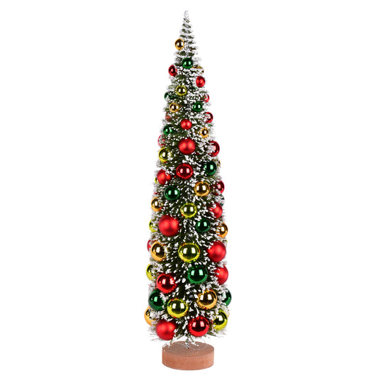 Vickerman 24" Vintage Tabletop Frosted Green Artificial Christmas Tree Red Frosted Green Gold Ornament