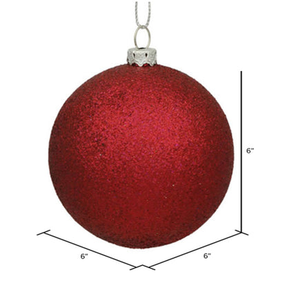 Vickerman 6" Wine Glitter Ball Ornament. 4 per bag.