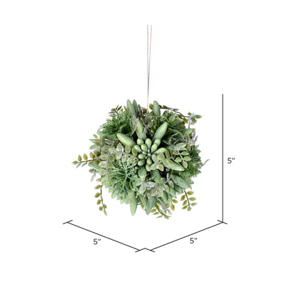 Vickerman 5" Artificial Mixed Gray Green Succulent Ball.