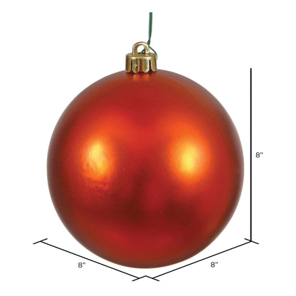 Vickerman 8" Burnished Orange Matte Ball Ornament