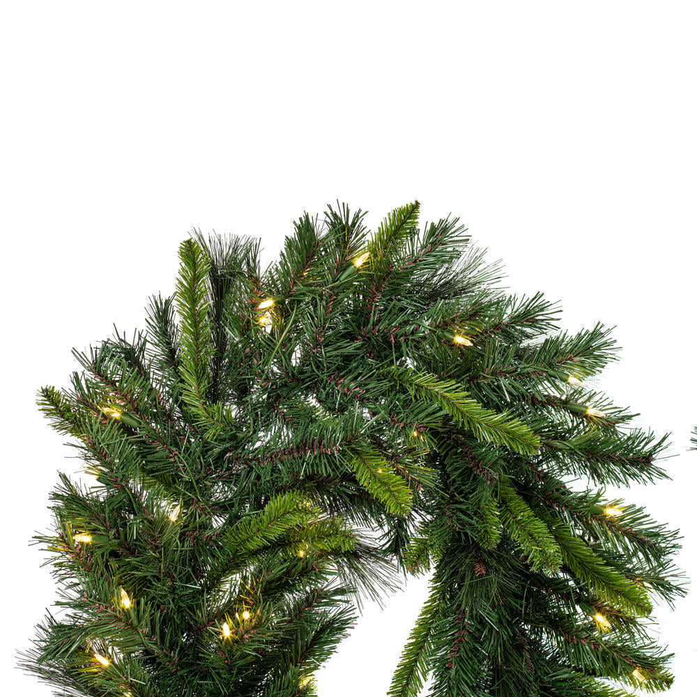 Vickerman 9' x 14" Bangor Mixed Pine Artificial Christmas Garland Warm White LED Lights