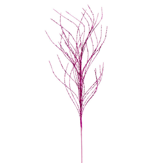 Vickerman 37" Hot Pink Wavy Twig Glitter Spray 6 per bag.