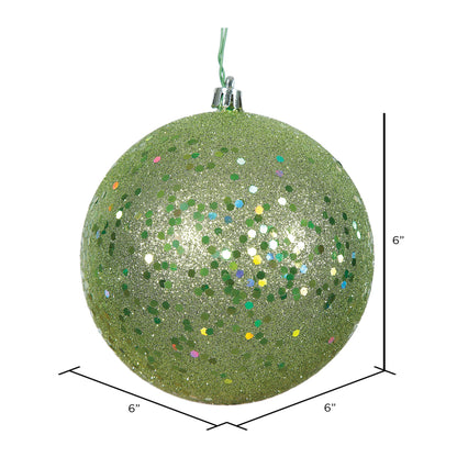 Vickerman 6" Celadon Sequin Ball Ornament 4 per Bag