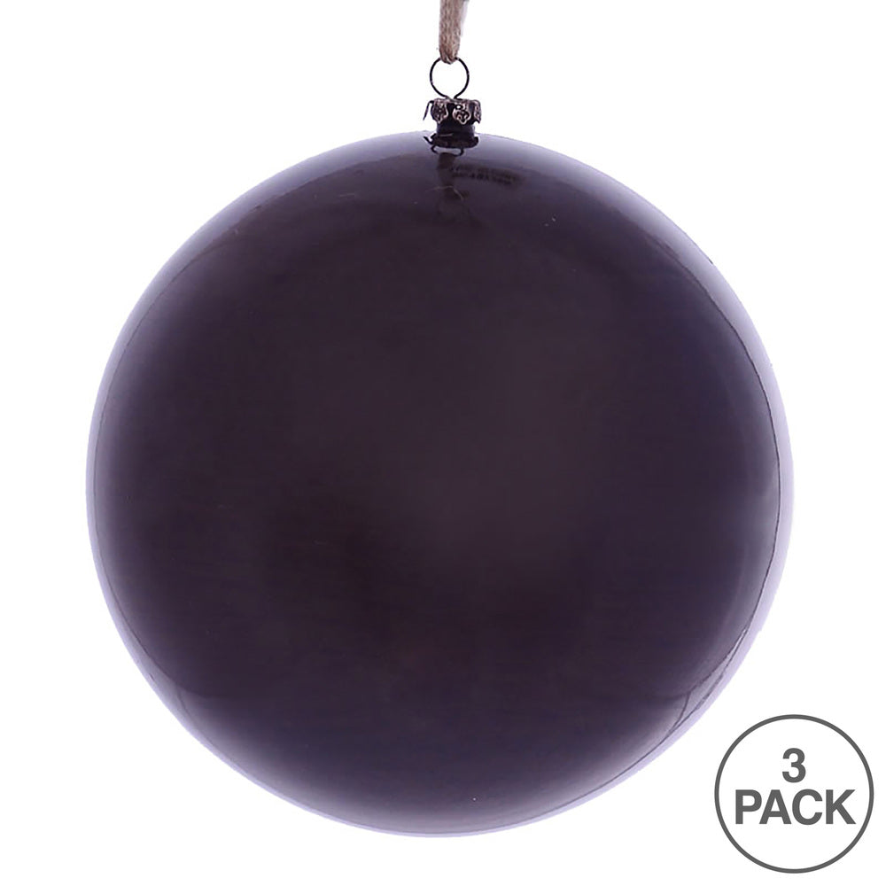 Vickerman 6" Burgundy Wood Grain Ball Ornament 3 per Bag