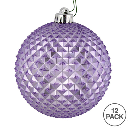 Vickerman 2.75" Lavender Durian Glitter Ball Ornament 12 per Bag