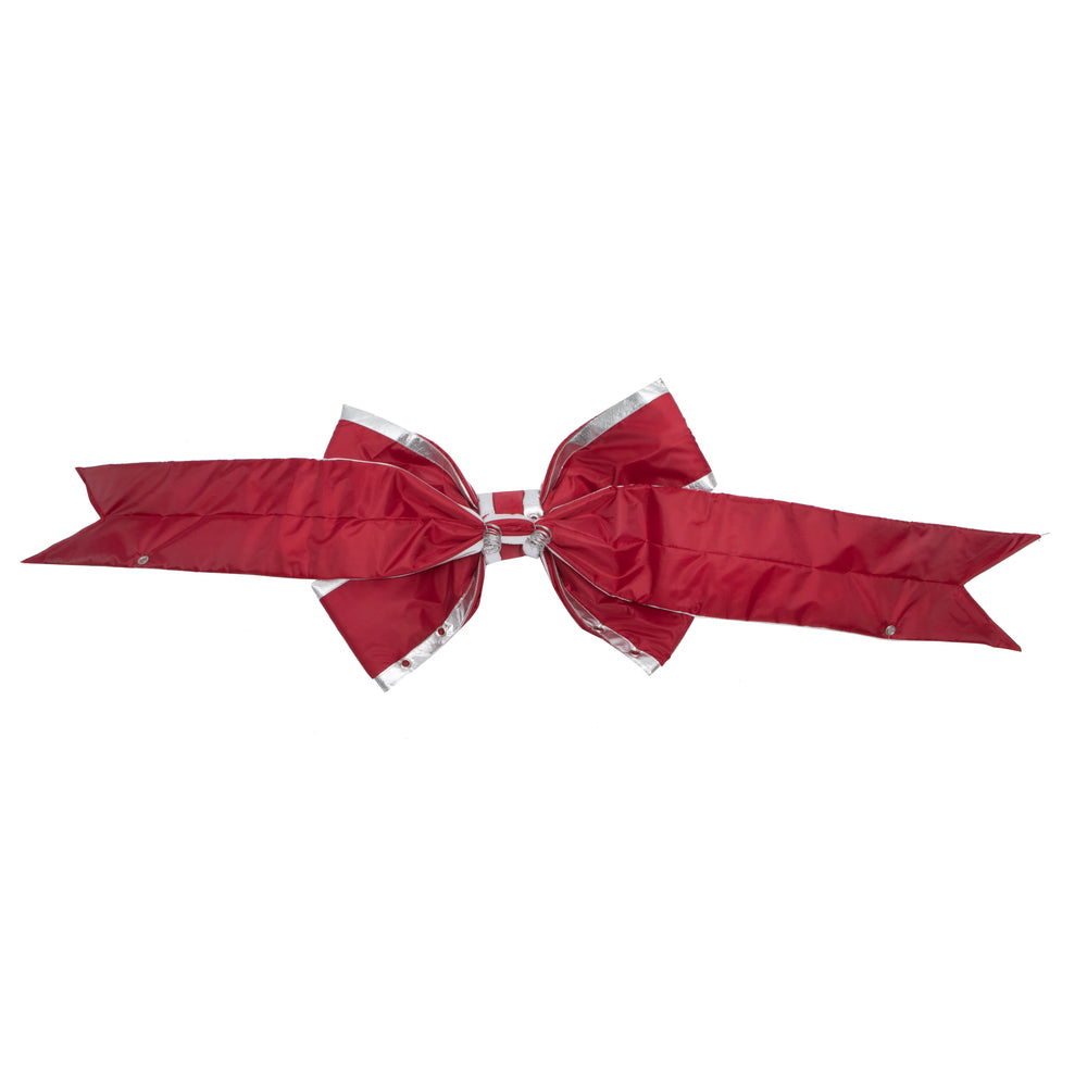 Vickerman 12" Red-Silver Nylon Outdoor Christmas Bow