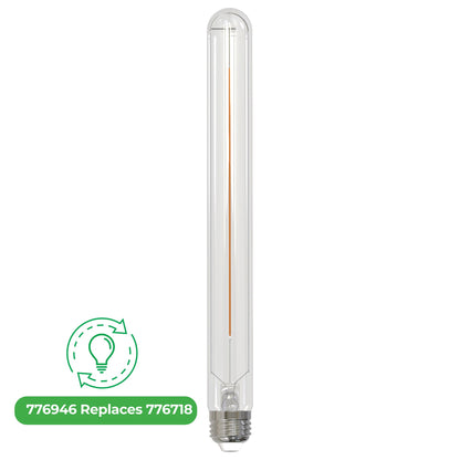 Bulbrite LED Filament 5 Watt Dimmable 11 Inch T9 Light Bulb with Clear finish and Medium (E26) Base - 3000K Soft White Light, 500 Lumens