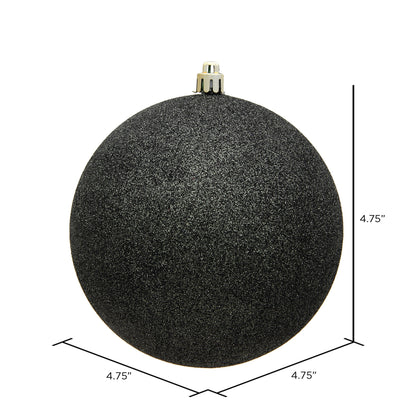 Vickerman 4.75" Gunmetal Glitter Ball Ornament 4 per Bag