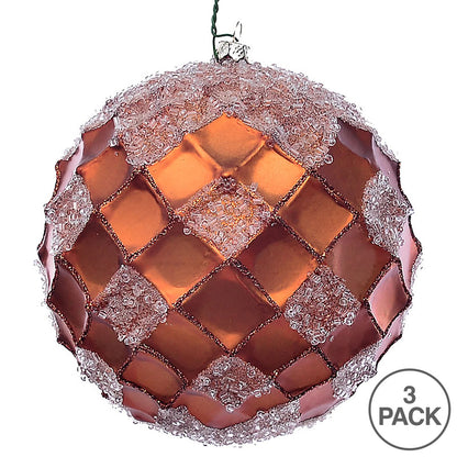 Vickerman 4.75" Copper Net Beaded Ball 3 per Bag