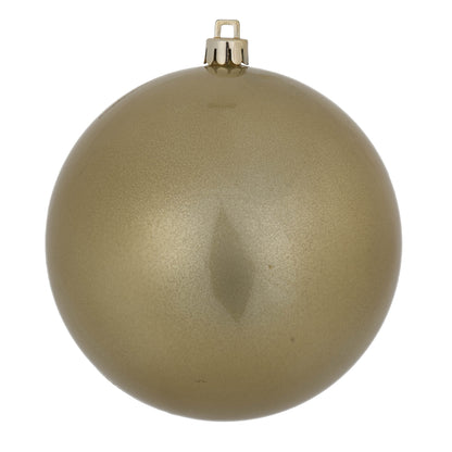 Vickerman 4" Champagne Candy Ball Ornament 6 per Bag