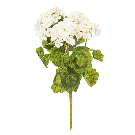 Vickerman 18" Artificial White Geranium Bush 4 per Pack.