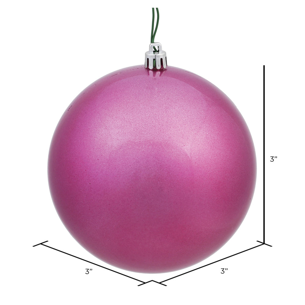 Vickerman 3" Mauve Candy Ball Ornament 12 per Bag