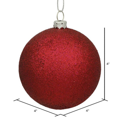 Vickerman 4" Wine Glitter Ball Ornament 6 per Bag