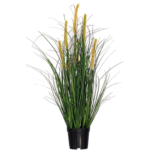 Vickerman 24" PVC Artificial Potted Green Foxtail Grass.