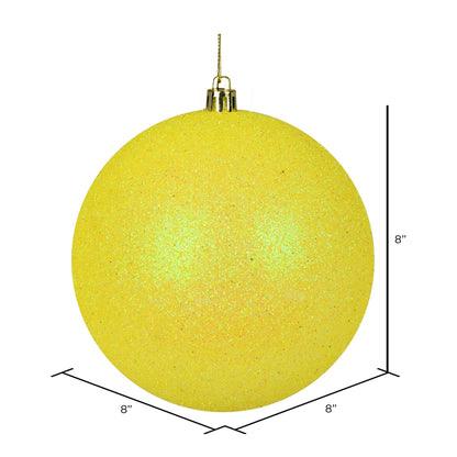 Vickerman 8" Yellow Glitter Ball Ornament