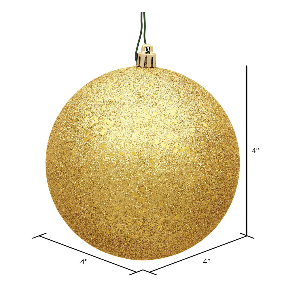 Vickerman 4" Honey Gold Sequin Ball Ornament 6 per Bag