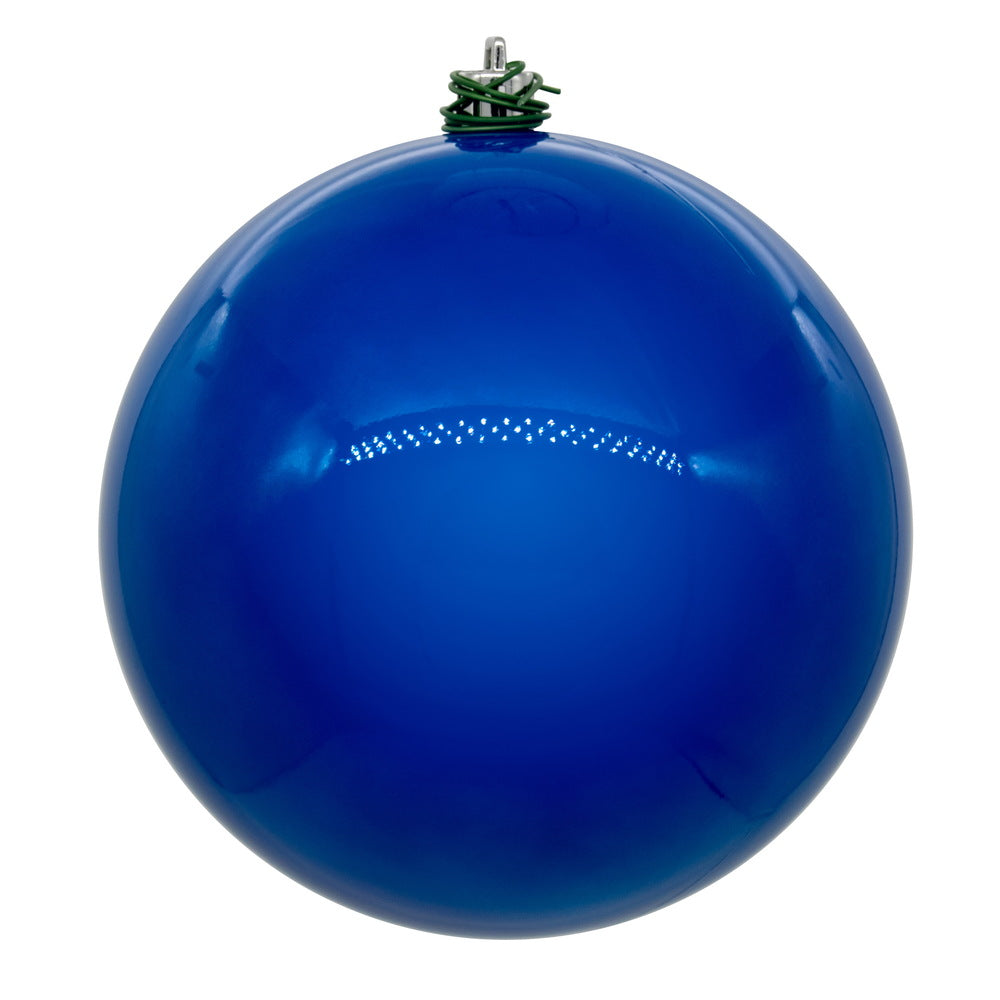 Vickerman 4" Blue Pearl UV Drilled Ball Ornament 6 per bag.
