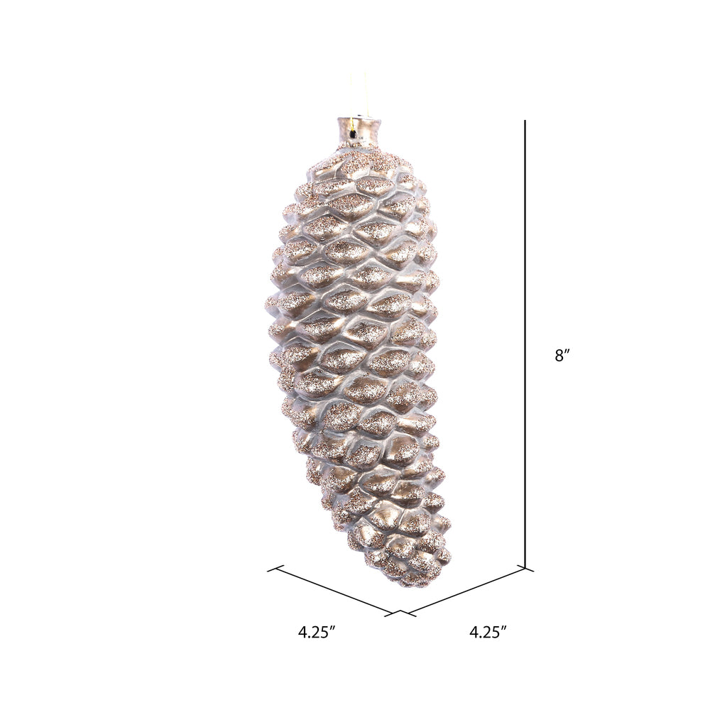 Vickerman 8" Mocha Antique Pinecone  Christmas Ornament Pack of 2
