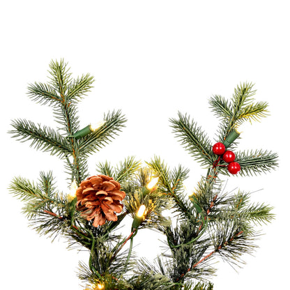 Vickerman 5' x 41" Potted Timberline Pine Artificial Christmas Tree Warm White Dura-lit LED Lights