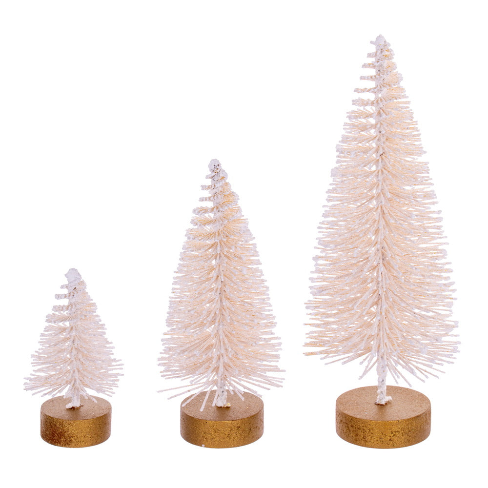 Vickerman 3"-5"-7" Cream Sisal Bottle Brush Tree Set Set of 3