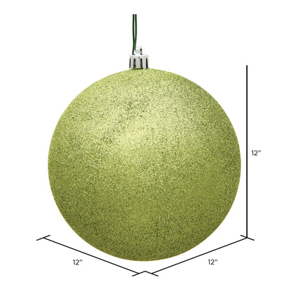 Vickerman 12" Lime Glitter Ball Ornament