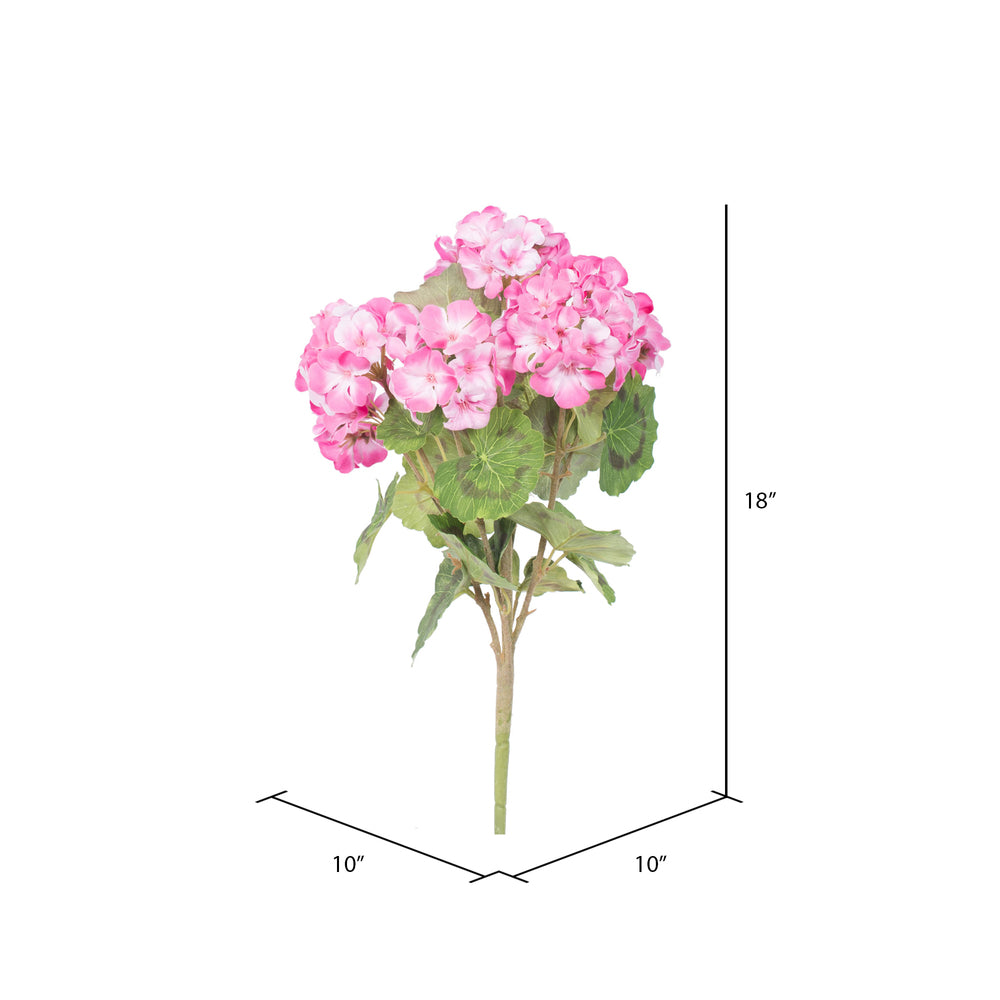Vickerman 18" Artificial Light Pink Geranium Bush 4 per Pack.