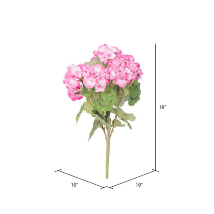 Vickerman 18" Artificial Light Pink Geranium Bush 4 per Pack.