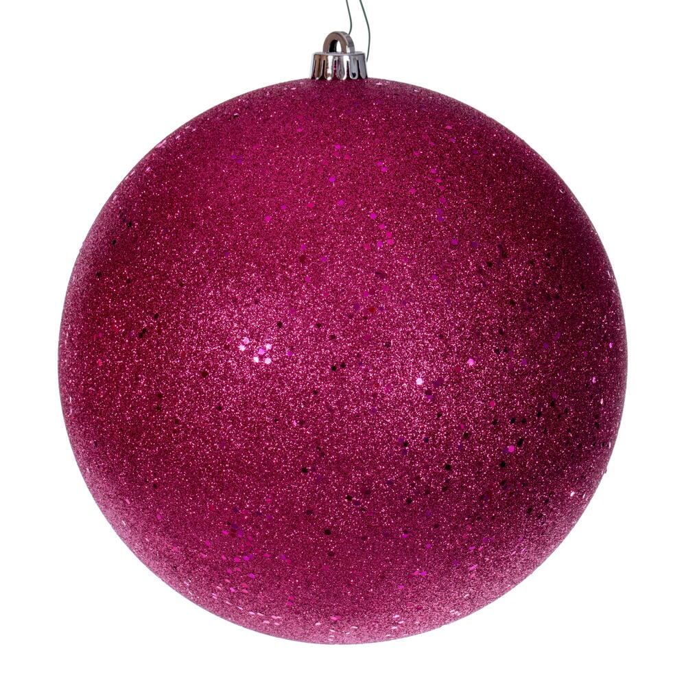 Vickerman 10" Hot Pink 4-Finish Ball Ornament 4 per box.