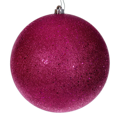 Vickerman 10" Hot Pink 4-Finish Ball Ornament 4 per box.