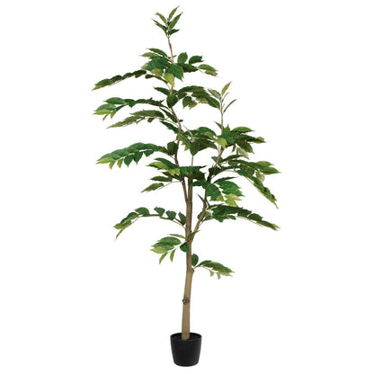 Vickerman 6' Potted Artificial Green Nandina Tree.