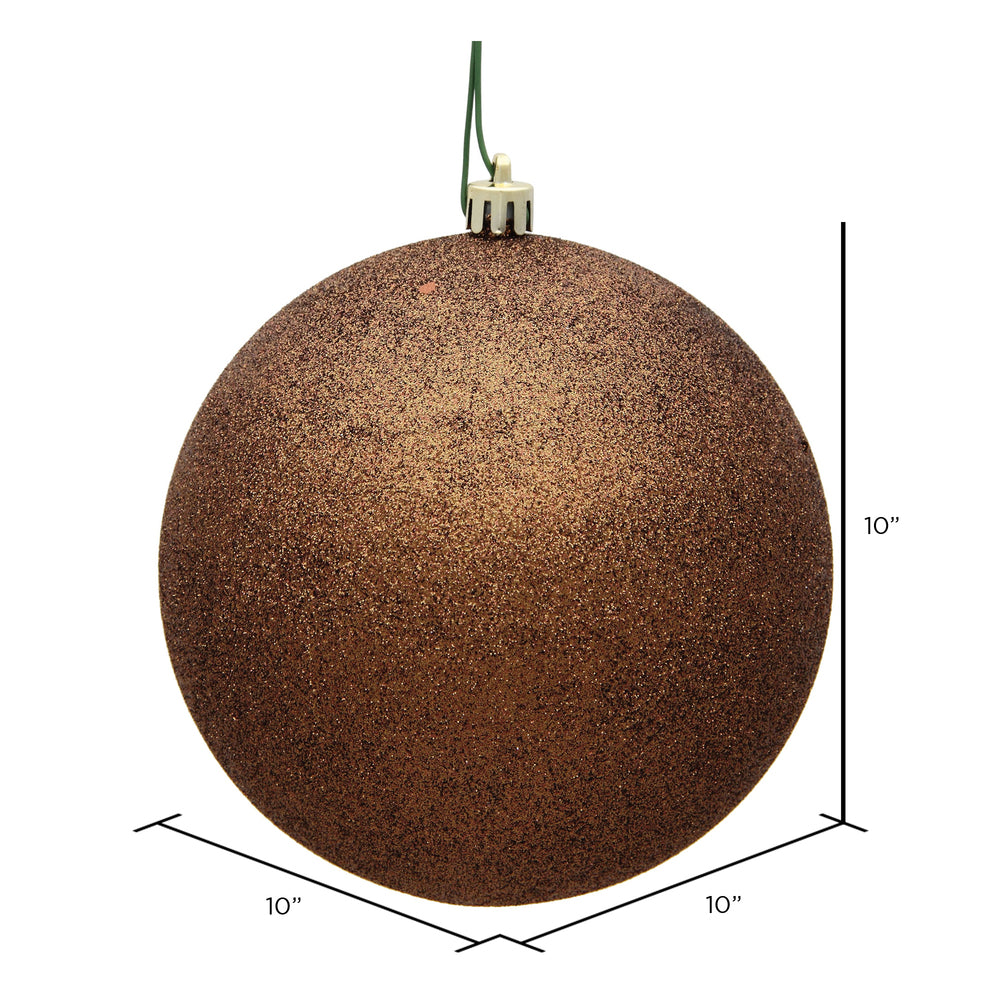 Vickerman 10" Mocha Glitter Ball Ornament