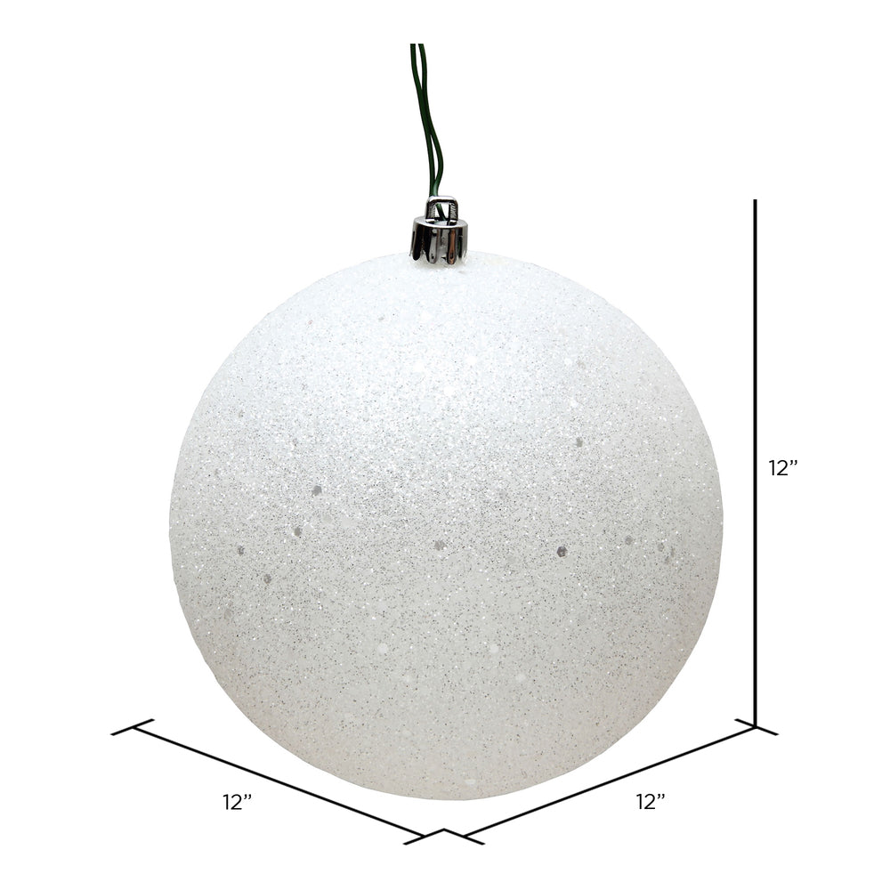 Vickerman 12" White Sequin Ball Ornament